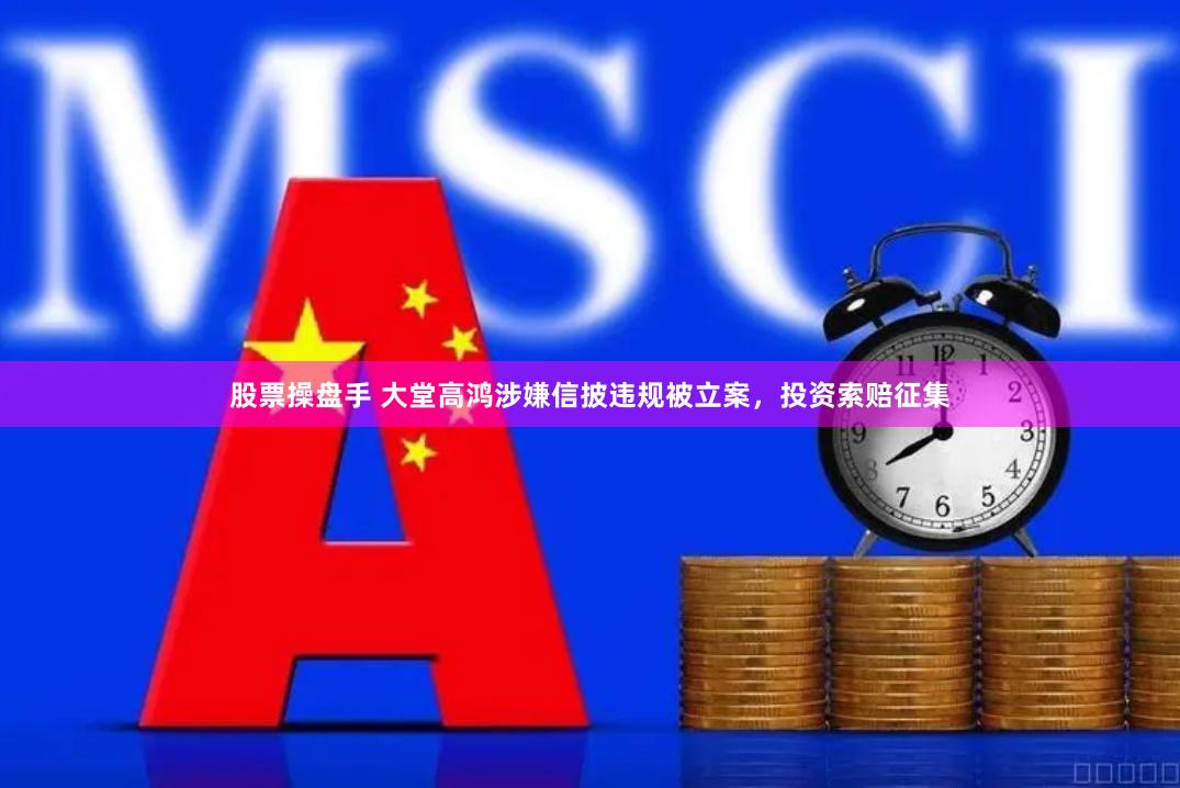 股票操盘手 大堂高鸿涉嫌信披违规被立案，投资索赔征集