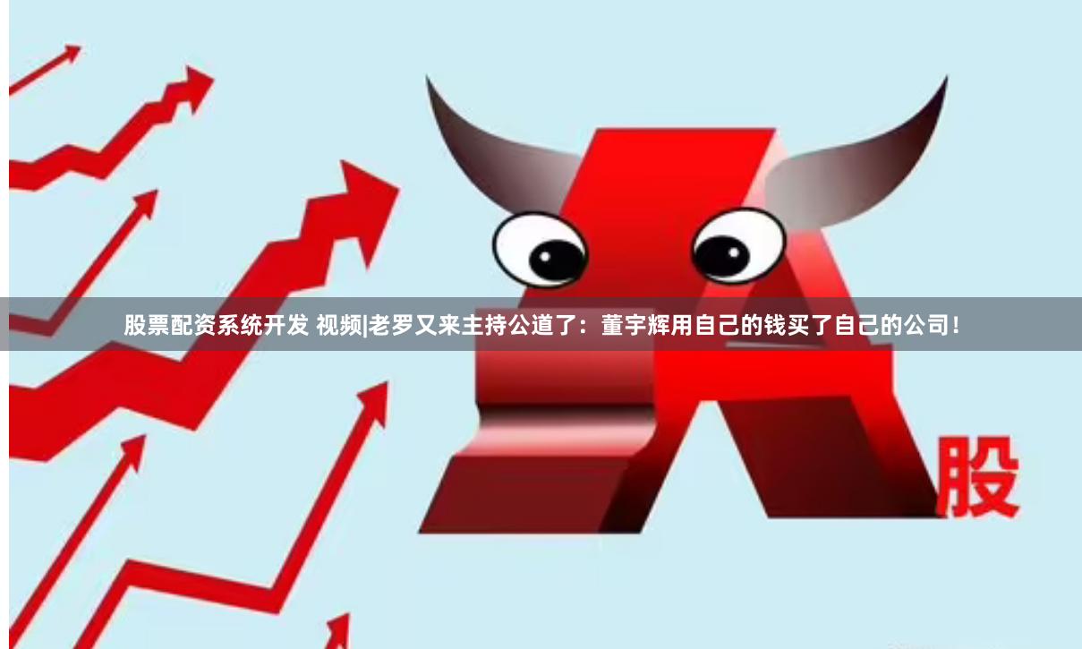 股票配资系统开发 视频|老罗又来主持公道了：董宇辉用自己的钱买了自己的公司！